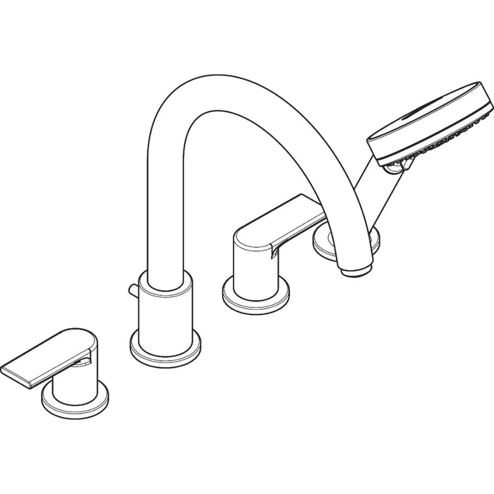 Hansgrohe Vernis Shape 4-Hole Rim Mounted Bath Mixer - Unbeatable Bathrooms