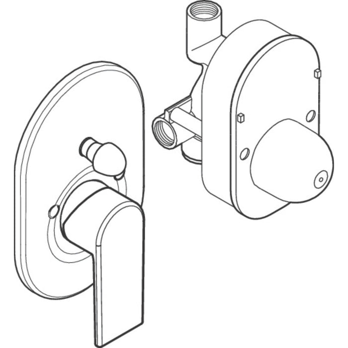 Hansgrohe Vernis Shape Bath Mixer Set For Concealed Installation - Chrome - Unbeatable Bathrooms