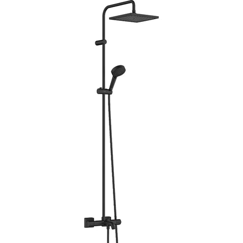 Hansgrohe Vernis Shape Showerpipe 240 1Jet with Bath Thermostat - Matt Black - Unbeatable Bathrooms