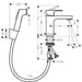 Hansgrohe Vernis Shape Single Lever Basin Mixer 100 with Bidet Spray and Shower Hose 160 cm - Chrome - Unbeatable Bathrooms