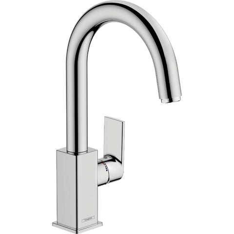 Hansgrohe Vernis Shape Single Lever Basin Mixer with Swivel Spout and Pop-Up Waste Set - Chrome - Unbeatable Bathrooms