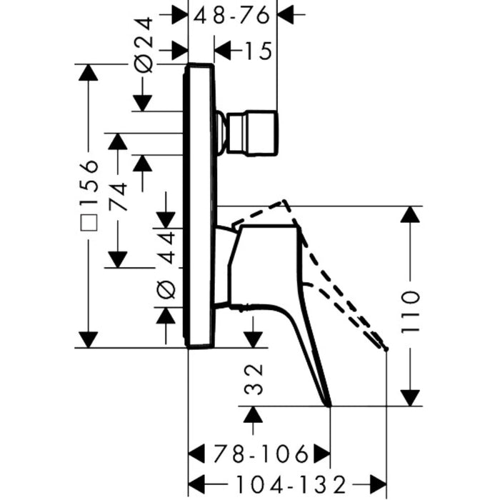 Hansgrohe Vivenis Single Lever Bath Mixer For Concealed Installation For Ibox Universal - Unbeatable Bathrooms