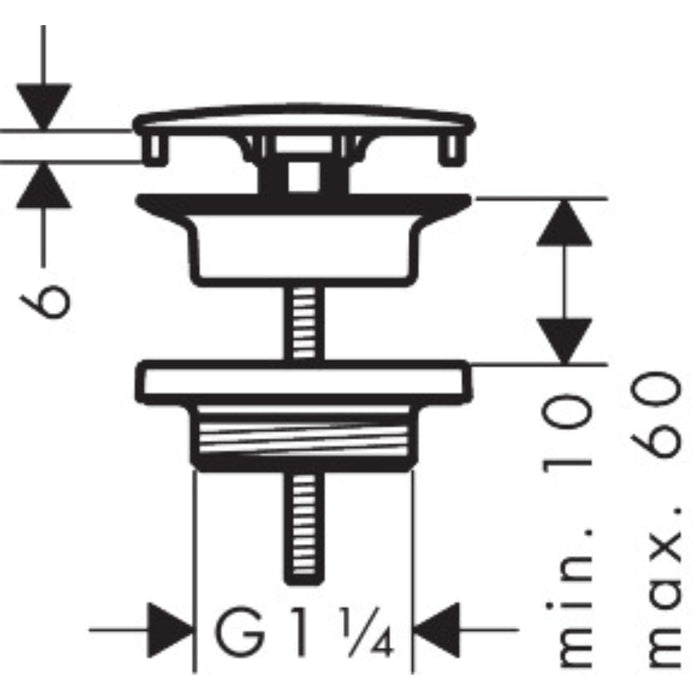 Hansgrohe Waste Set Non-Closing For Wash Basins - Unbeatable Bathrooms