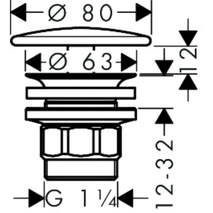 Hansgrohe Waste Set with Round Ceramic Plug - White - Unbeatable Bathrooms