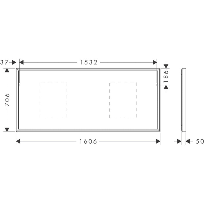 Hansgrohe Xarita E Mirror with Led Lights 1600/50 Ir Sensor - Matt White - Unbeatable Bathrooms
