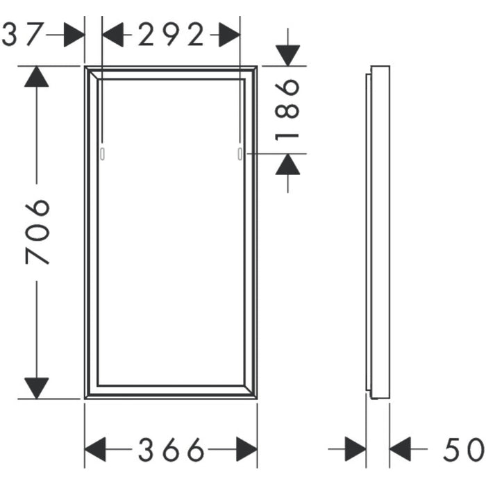 Hansgrohe Xarita E Mirror with Led Lights 360/50 Ir Sensor - Matt White - Unbeatable Bathrooms