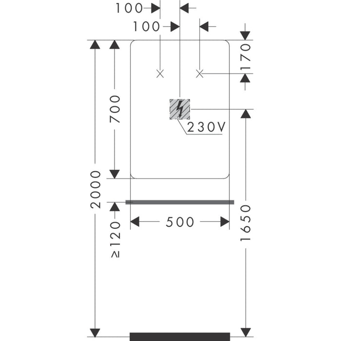 Hansgrohe Xarita Lite Q Mirror with Horizontal Led Lights 500/30 Ir Sensor - Unbeatable Bathrooms