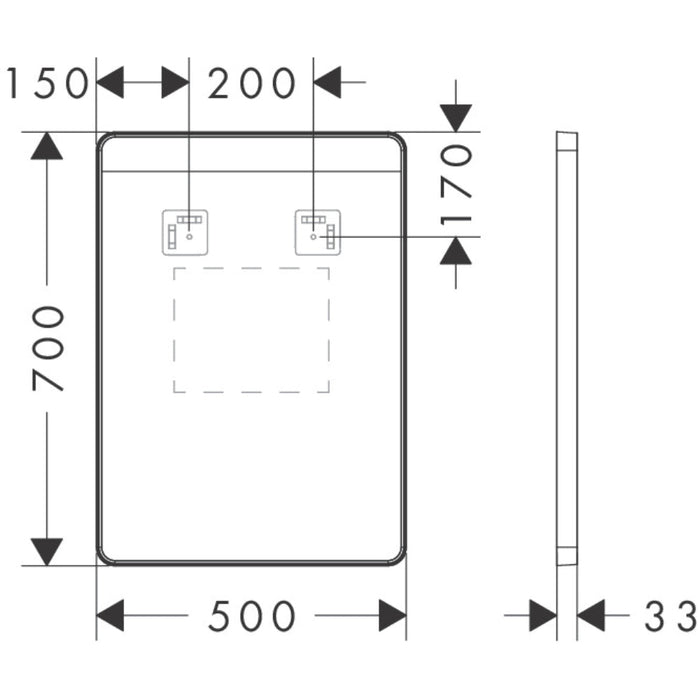 Hansgrohe Xarita Lite Q Mirror with Horizontal Led Lights 500/30 Ir Sensor - Unbeatable Bathrooms