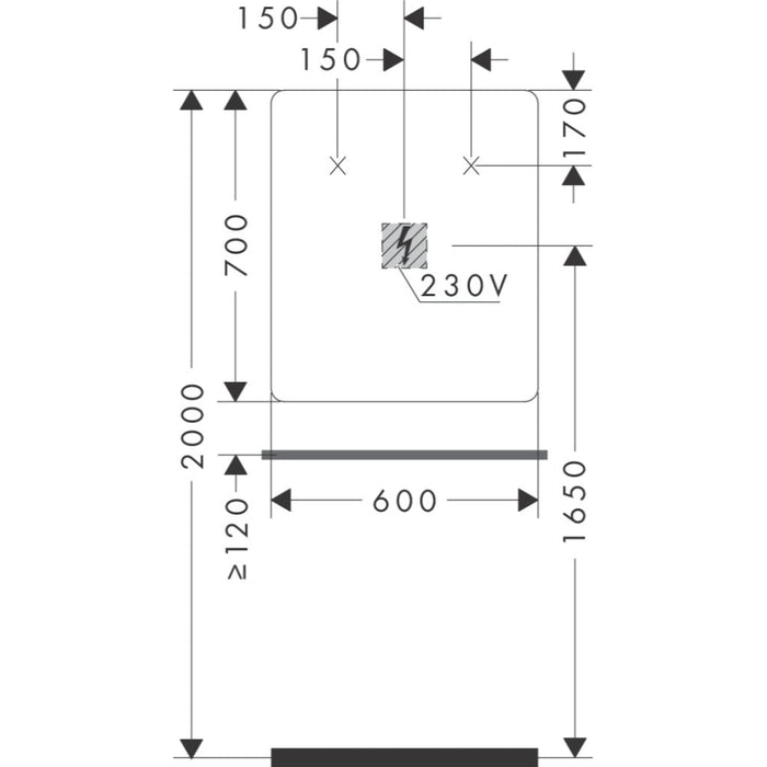 Hansgrohe Xarita Lite Q Mirror with Lateral Led Lights 600/30 Ir Sensor - Unbeatable Bathrooms