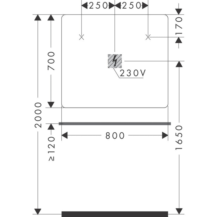Hansgrohe Xarita Lite Q Mirror with Horizontal Led Lights 800/30 Ir Sensor - Unbeatable Bathrooms