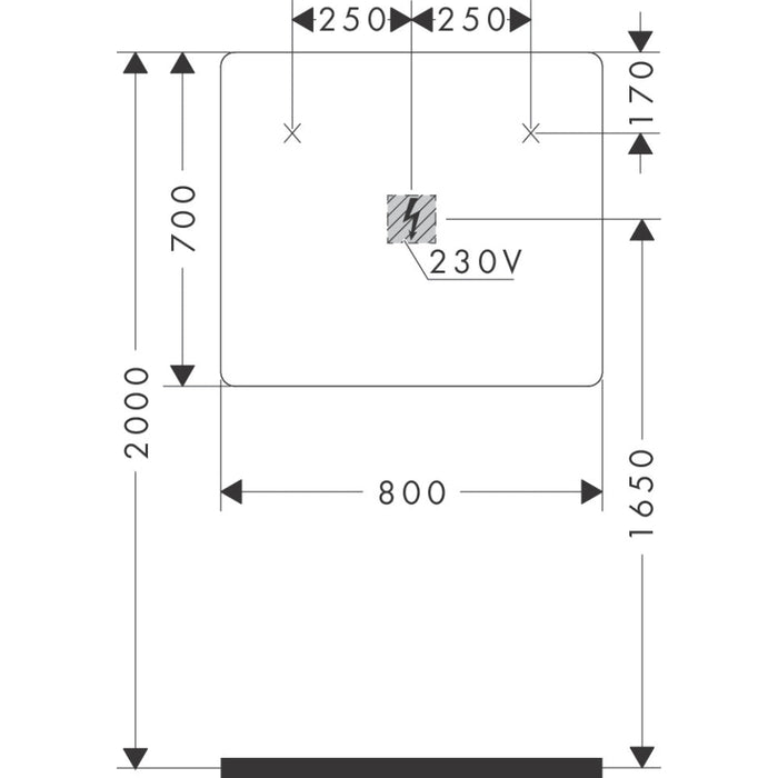 Hansgrohe Xarita Lite Q Mirror with Lateral Led Lights 800/30 For Wall Switch - Unbeatable Bathrooms