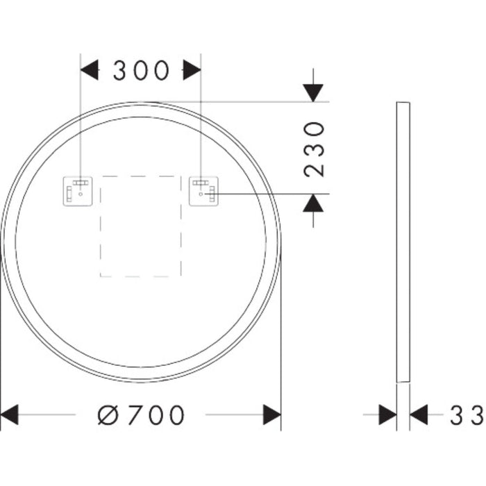 Hansgrohe Xarita Lite S Mirror with Circular Led Lights 700/30 Ir Sensor - Unbeatable Bathrooms