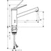 Hansgrohe Zesis M33 Single Lever Kitchen Mixer 150, Eco, 1Jet - Chrome - Unbeatable Bathrooms