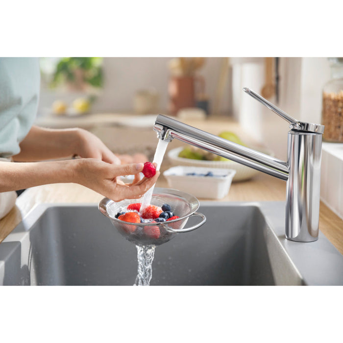 Hansgrohe Zesis M33 Single Lever Kitchen Mixer 150, Eco, 1Jet - Chrome - Unbeatable Bathrooms