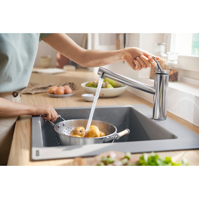 Hansgrohe Zesis M33 Single Lever Kitchen Mixer 150, Eco, 1Jet - Chrome - Unbeatable Bathrooms