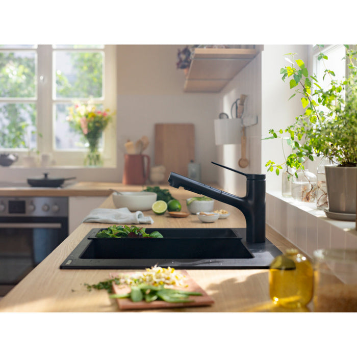 Hansgrohe Zesis M33 Single Lever Kitchen Mixer 150, Metal Pull-Out Spray, 2Jet - Unbeatable Bathrooms