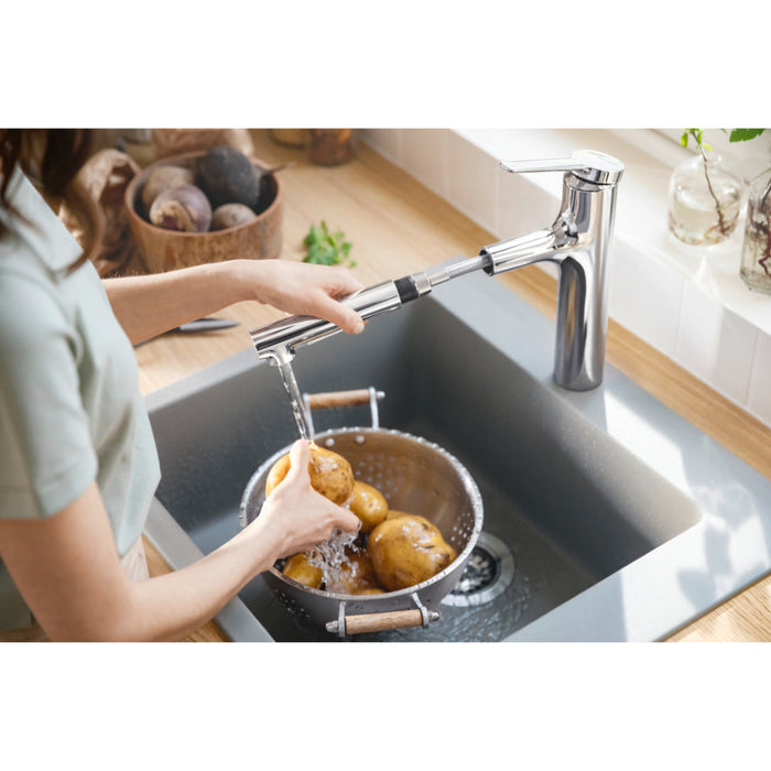 Hansgrohe Zesis M33 Single Lever Kitchen Mixer 160, Metal Pull-Out Spray, 2Jet, Sbox - Unbeatable Bathrooms
