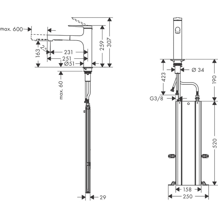 Hansgrohe Zesis M33 Single Lever Kitchen Mixer 160, Metal Pull-Out Spray, 2Jet, Sbox - Unbeatable Bathrooms