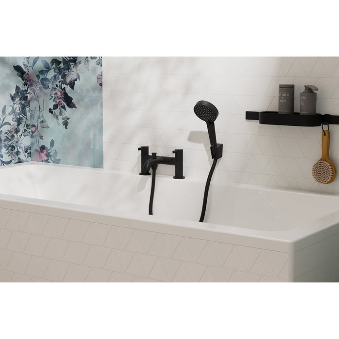 Hansgrohe Zesis S 2-Hole Rim Mounted Bath Mixer with Diverter Valve and Vernis Blend Hand Shower Vario - Unbeatable Bathrooms