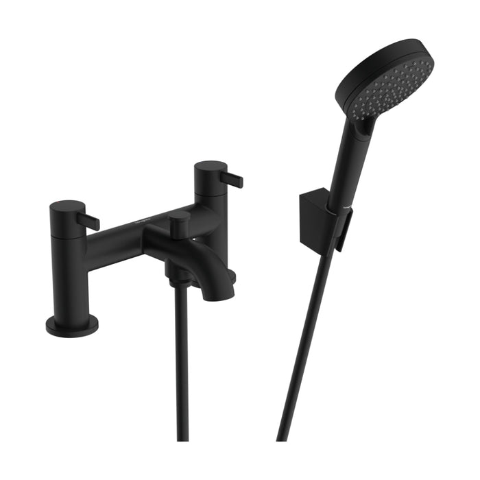 Hansgrohe Zesis S 2-Hole Rim Mounted Bath Mixer with Diverter Valve and Vernis Blend Hand Shower Vario - Unbeatable Bathrooms