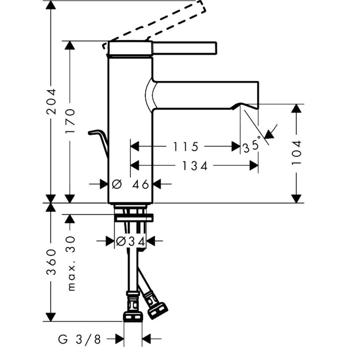 Hansgrohe Zesis S Single Lever Basin Mixer 100 Coolstart with Pop-Up Waste Set - Unbeatable Bathrooms