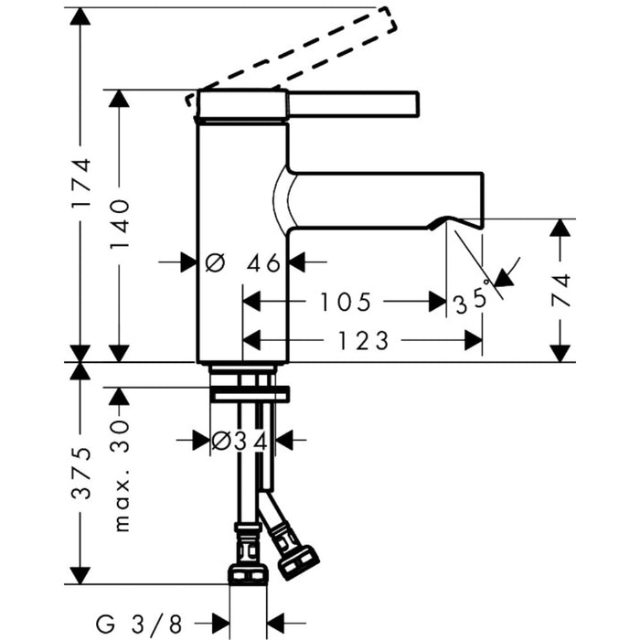 Hansgrohe Zesis S Single Lever Basin Mixer 70 Coolstart Without Waste Set - Unbeatable Bathrooms