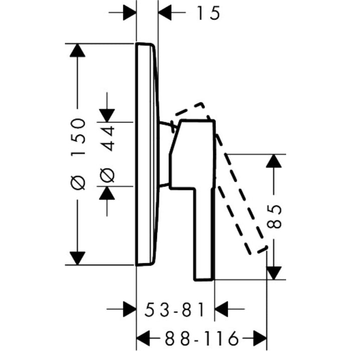 Hansgrohe Zesis S Single Lever Shower Mixer For Concealed Installation For Ibox Universal - Unbeatable Bathrooms
