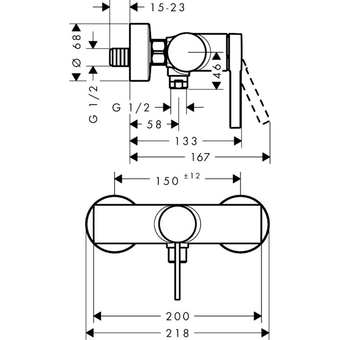 Hansgrohe Zesis S Single Lever Shower Mixer For Exposed Installation - Unbeatable Bathrooms