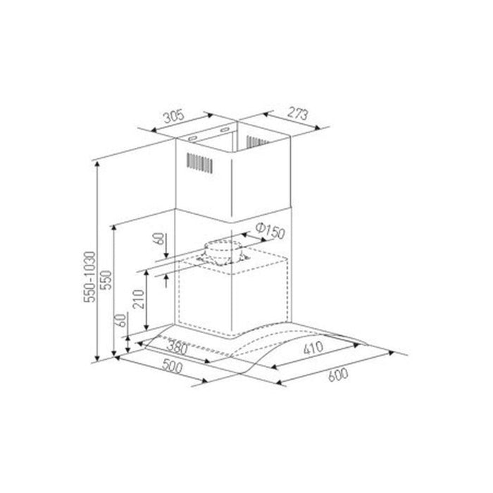 Hoover H300 HGM600X/1 60cm Chimney Hood - St/Steel & Glass - Unbeatable Bathrooms