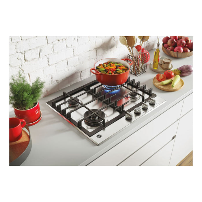 Hoover H300 HHG6BF4K3X 60cm Gas Hob - St/Steel - Unbeatable Bathrooms