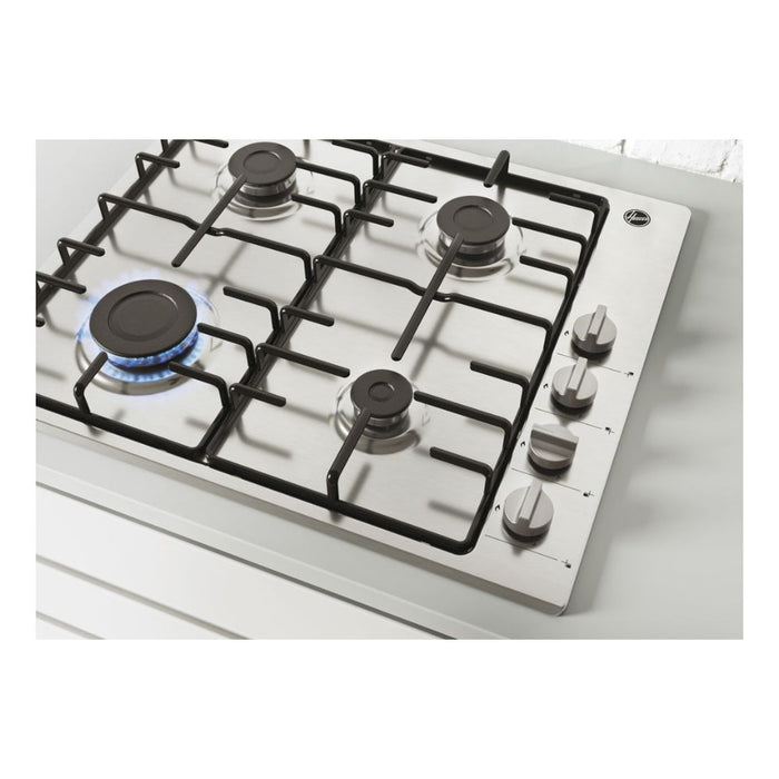 Hoover H300 HHW6LK3X 60cm Gas Hob - St/Steel - Unbeatable Bathrooms