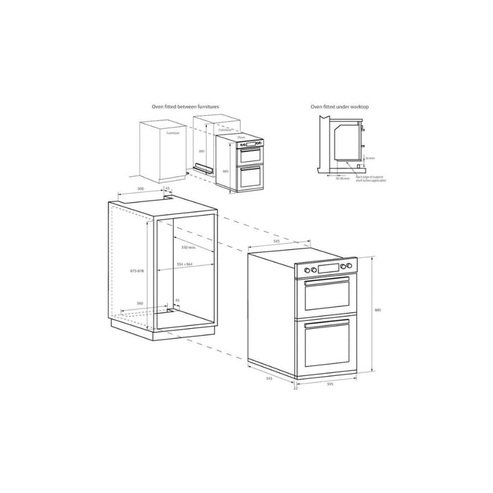 Hoover H300 HO9DC3H308IN Double Electric Oven - St/Steel - Unbeatable Bathrooms