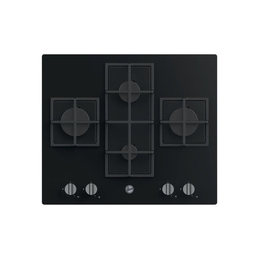 Hoover H300 HVG6DK3B 60cm Gas on Glass Hob - Black Glass - Unbeatable Bathrooms