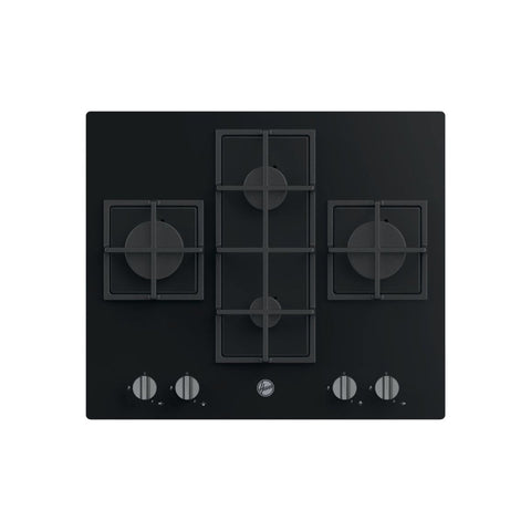 Hoover H300 HVG6DK3B 60cm Gas on Glass Hob - Black Glass - Unbeatable Bathrooms