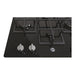 Hoover H300 HVG6DK3B 60cm Gas on Glass Hob - Black Glass - Unbeatable Bathrooms