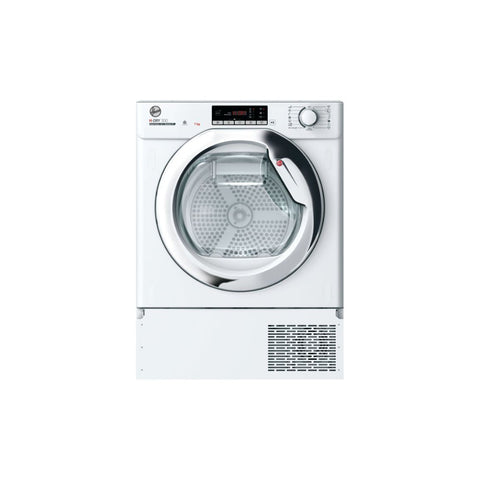 Hoover H500 BATD H7A1TCE-80 B/I 7kg Heat Pump Condenser Dryer - White w/Chrome Door - Unbeatable Bathrooms