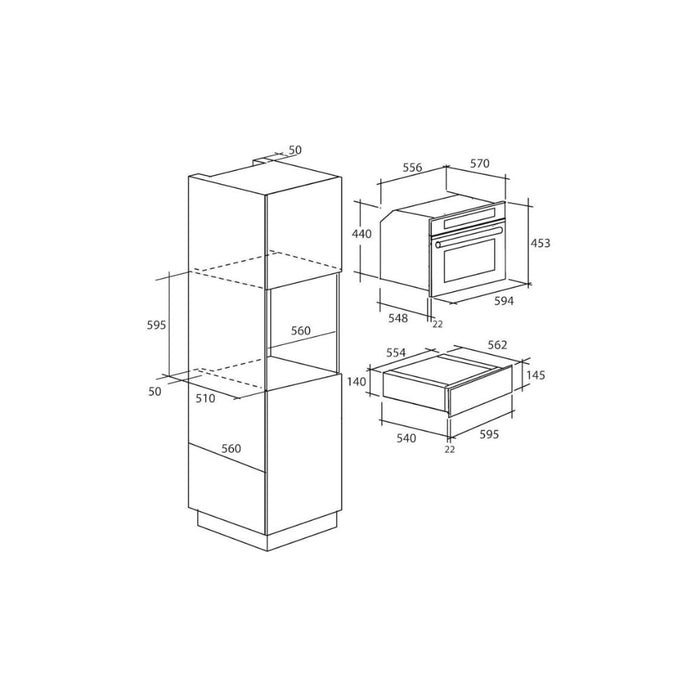 Hoover H500 HPWD14C5S 14cm Warming Drawer - Black - Unbeatable Bathrooms