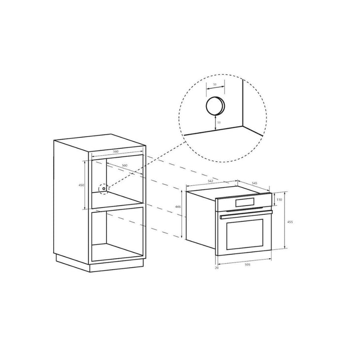 Hoover H500 HSO45C5S0 Compact Steam Oven - Black - Unbeatable Bathrooms