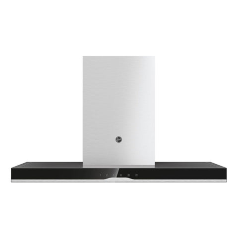 Hoover H500 HTS9CBK5XWIFI T-Shape Chimney Hood - Black Glass & St/Steel - Unbeatable Bathrooms