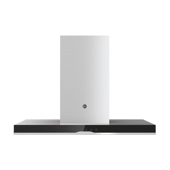 Hoover H500 HTSI9CBK5XWIFI 90cm T-Shape Island Hood - Black Glass & St/Steel - Unbeatable Bathrooms