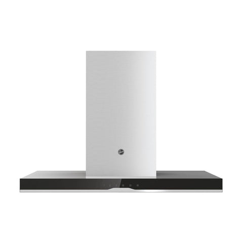 Hoover H500 HTSI9CBK5XWIFI 90cm T-Shape Island Hood - Black Glass & St/Steel - Unbeatable Bathrooms