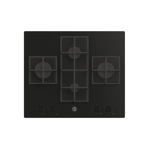 Hoover H500 HVG6DC5B 60cm Gas Hob - Black Glass - Unbeatable Bathrooms