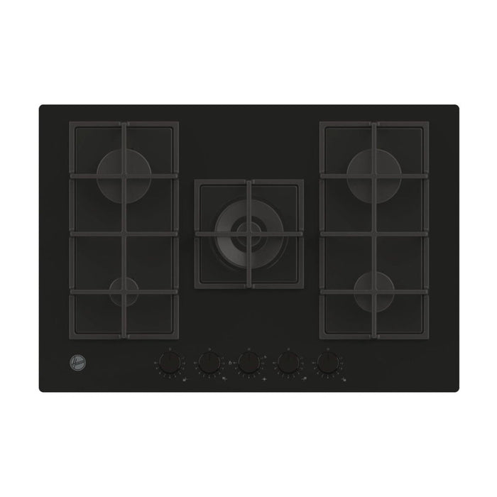 Hoover H500 HVG74WC5B 75cm Gas Hob - Black Glass - Unbeatable Bathrooms