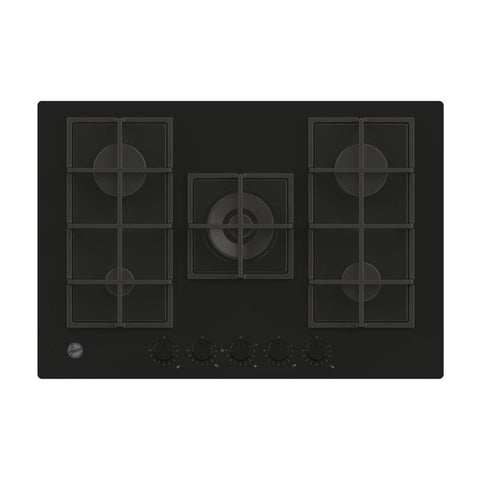 Hoover H500 HVG74WC5B 75cm Gas Hob - Black Glass - Unbeatable Bathrooms