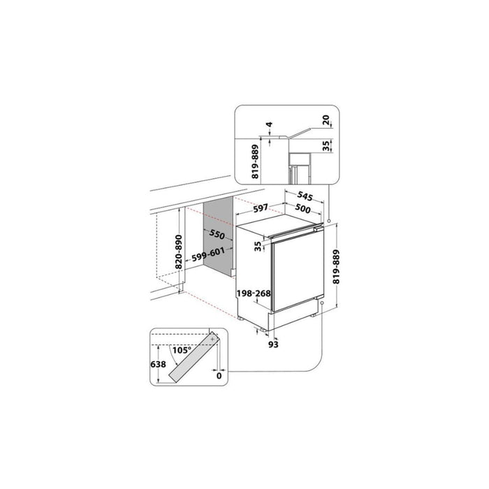 Hotpoint HBUF011.UK B/I Under Counter Fridge w/Ice Box - Unbeatable Bathrooms