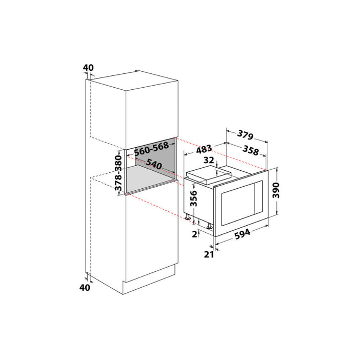 Hotpoint MF25G IX H B/I 900W Microwave & Grill - St/Steel - Unbeatable Bathrooms