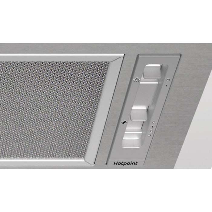 Hotpoint PCT 64 F L SS 53cm Canopy Hood - Grey - Unbeatable Bathrooms