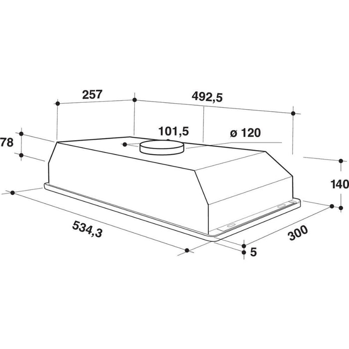 Hotpoint PCT 64 F L SS 53cm Canopy Hood - Grey - Unbeatable Bathrooms
