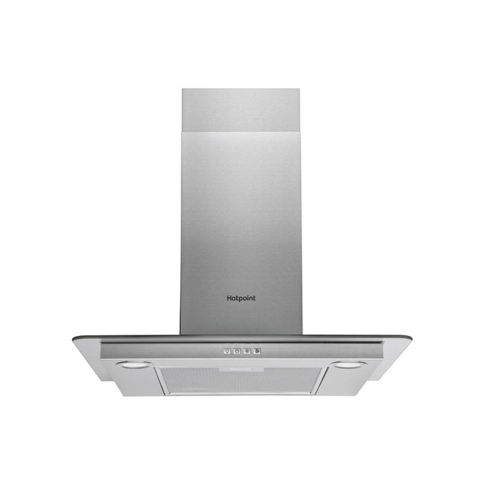 Hotpoint PHFG6.4FLMX 60cm Flat Glass Chimney Hood - St/Steel - Unbeatable Bathrooms