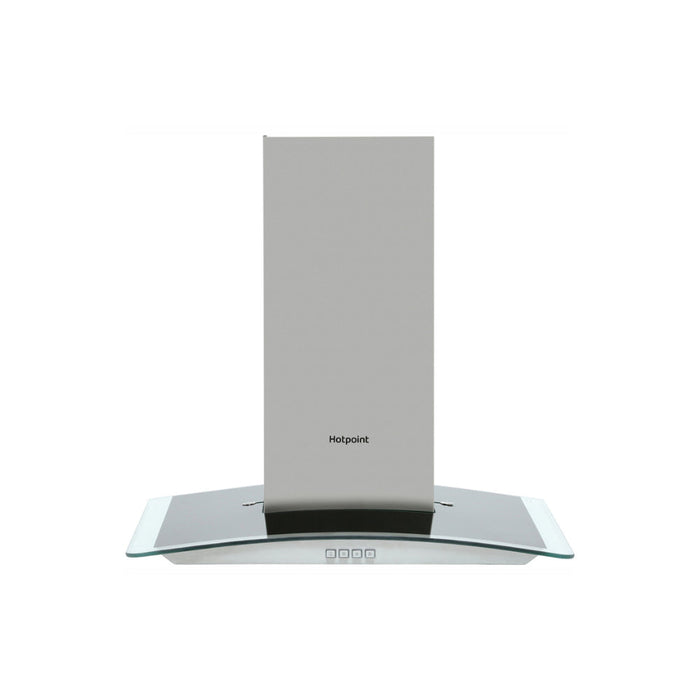 Hotpoint PHGC6.4FLMX 60cm Curved Glass Chimney Hood - St/Steel - Unbeatable Bathrooms